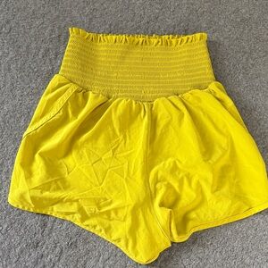Offline by Aerie- Yellow High-Waisted Women's Athletic Shorts